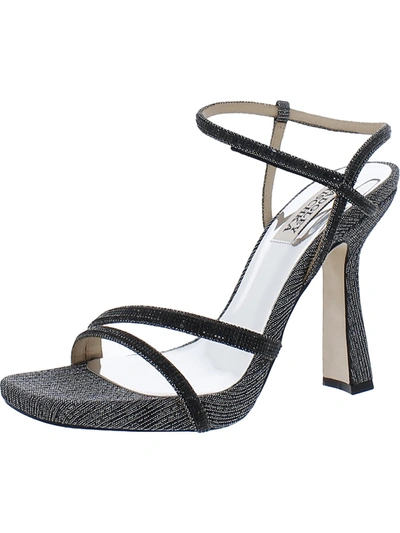 Badgley Mischka Urbana Womens Open Toe Ankle Strap Heels In Black