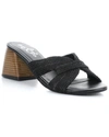 Bos. & Co. Gessa Raffia & Leather Sandal In Black