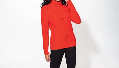 Alison Sheri Cowl Neck Sweater In Red