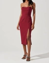Astr Melani Dress In Maroon In Multi