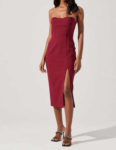 Astr Melani Dress In Maroon In Multi