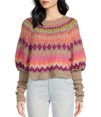 Free People Home For The Holidays Sweater In Raspberry Combo In Multi