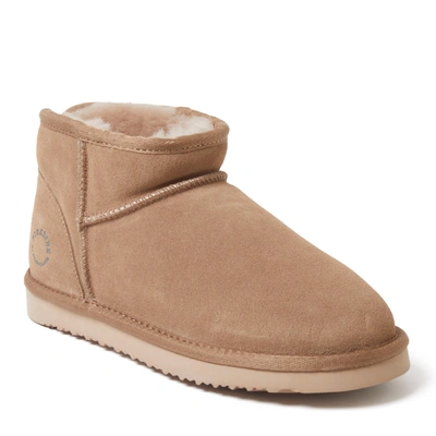 Dearfoams Women's Riverland Genuine Shearling Micro Bootie In Driftwood