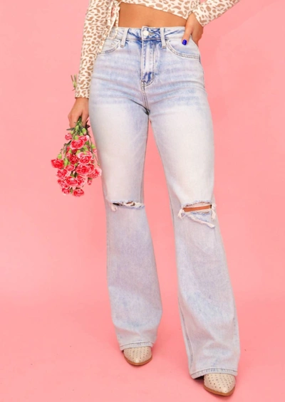 Vervet By Flying Monkey The Madi Jeans In Light Wash In Blue