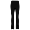 HUGO RIBBED-CREPE REGULAR-FIT TROUSERS WITH SLIT HEMS