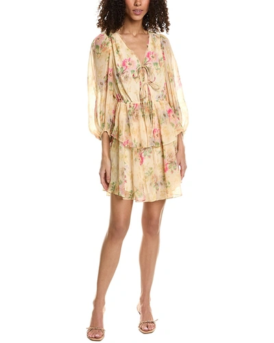 TED BAKER PRINTED TIE-FRONT MINI DRESS