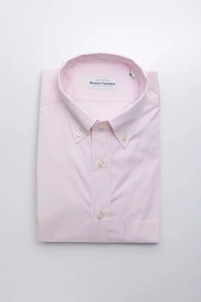 Robert Friedman Cotton Men's Shirt In Pink