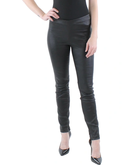 Vince Womens Lamb Leather Stretch Leggings In Grey