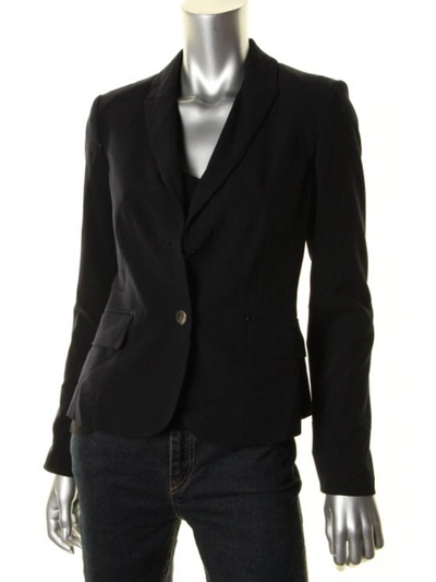 Calvin Klein Womens Lined Long Sleeves Two-button Blazer In Blue