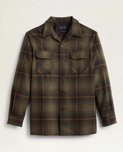 Pendleton Men's Trail Plaid Button-down Wool Shirt With Faux-suede Elbow Patches In Multi