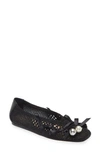 SIMONE ROCHA BELL CHARM CROCHET BALLET FLAT