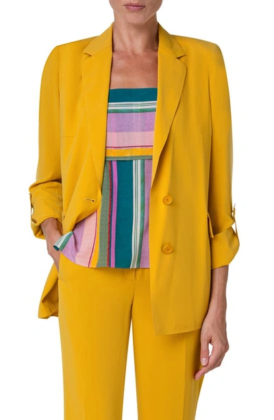 Akris Punto Crepe Blazer Jacket With Slouched Sleeves In Sun