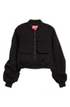 Diesel Utility Jacket In Nylon Twill In Deep/ Black