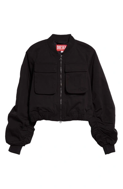 Diesel Utility Jacket In Nylon Twill In Black