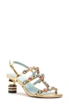 Frances Valentine Kiki Water Resistant Slingback Sandal In Gold/ Multi