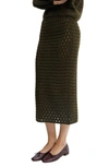 MANGO OPEN STITCH KNIT MIDI SKIRT