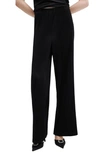 Mango Wide Leg Slouchy Pants In Black In Black