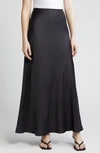 Kobi Halperin Dominique Satin Maxi Skirt In Black