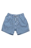 Snapper Rock Denim Stripe Comfort Lined Swim Short In Blue