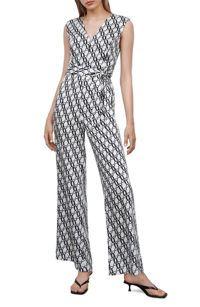 Mango Chain-print Jumpsuit Black