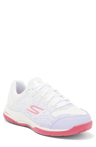 Skechers Viper Court Pickleball Sneaker In White/ Lavender