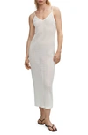 Mango Long Openwork Knit Dress White