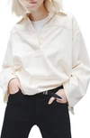 Rag & Bone Emily Lightweight Denim Popover Shirt In Ecru