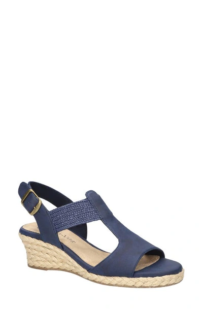Bella Vita Zayla Womens Strappy Manmade T-strap Sandals In Navy