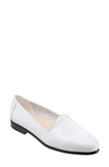 Trotters Womens Faux Leather Trim Man Made Flat Shoes In White/ White Leather