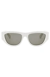 Celine Animation Embellished Acetate Cat-eye Sunglasses In White/gray Solid