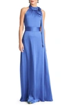 Sachin & Babi Kayla Crinkle Georgette Gown In French Blue