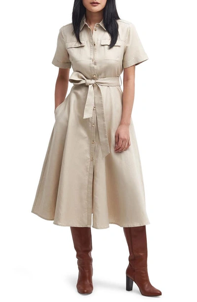 Barbour Margaret Womens Midi Dress In Safari