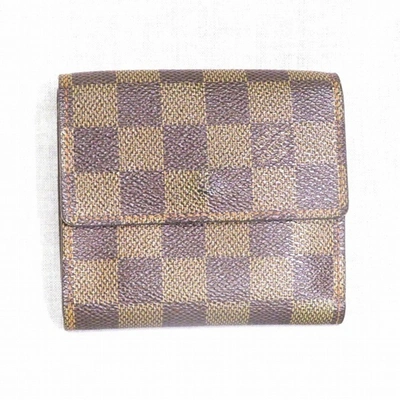 Pre-owned Louis Vuitton Elise Leather Wallet () In Brown