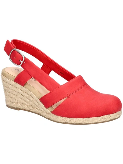 Easy Street Stargaze Womens Ankle Strap Closed Toe Espadrilles In Red