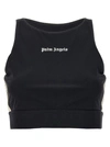 Palm Angels Black Training Crop Sport Top