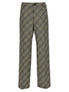 Ambush Check Print Cotton Trousers With Concealed Closure