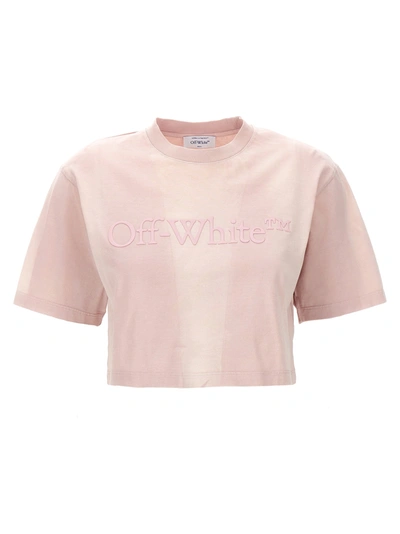 Off-white Laundry Cropped T-shirt In Color Carne Y Neutral