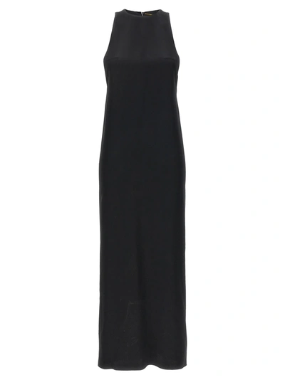 Saint Laurent Velvet Mermaid Long Dress In Black