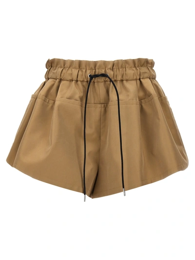 Sacai Beige Pleated Shorts