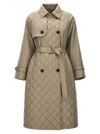 BRUNELLO CUCINELLI QUILTED TRENCH COAT COATS, TRENCH COATS BEIGE