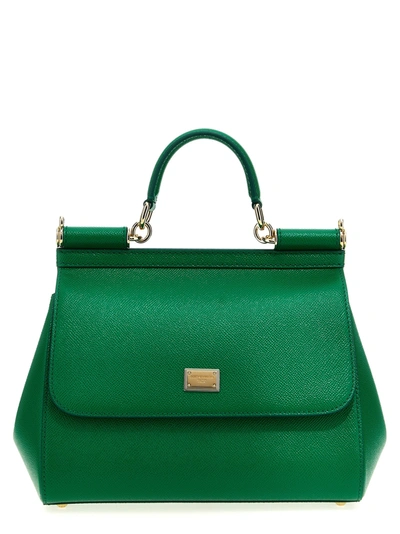 Dolce & Gabbana Sicily Hand Bags Green In Black