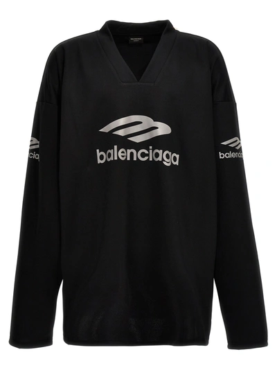 Balenciaga 3b Sports Icon Oversized Top In Black