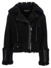 TOM FORD SUEDE SHEARLING JACKET CASUAL JACKETS, PARKA BLACK