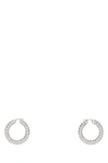 Amina Muaddi Embellished Metal Big Jaheel Earrings In Whicrysilbase