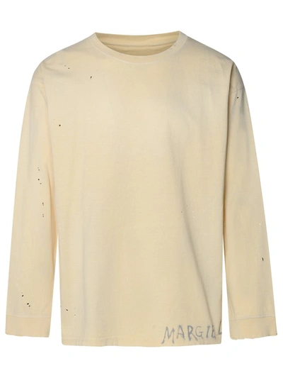 Maison Margiela Cream Cotton T-shirt In Neutrals