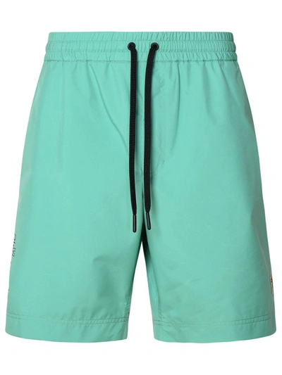 MONCLER MONCLER GRENOBLE TEAL POLYESTER SWIMSUIT