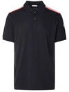 Moncler Rwb Stripe Shoulder Polo In Navy