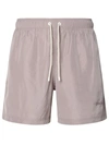 Palm Angels Logo Embroidered Drawstring Shorts In Lilla