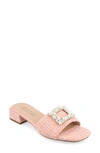 JOURNEE COLLECTION JOURNEE COLLECTION JUSTINA EMBELLISHED RAFFIA SLIDE SANDAL