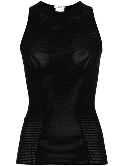 WOLFORD WOLFORD GRID NET SLEEVELESS TOP
